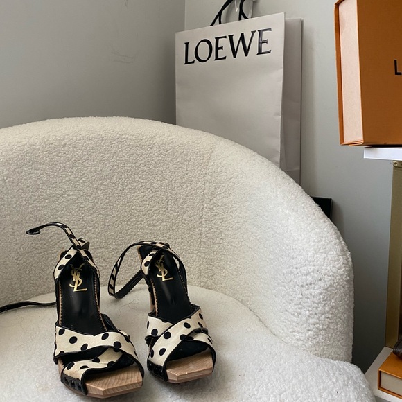 Yves Saint Laurent Shoes - Polka Dot YSL heels.